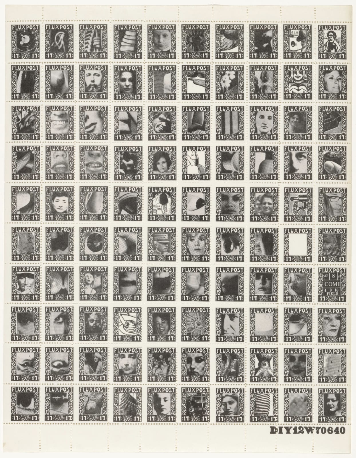 A grid of faces and parts of faces