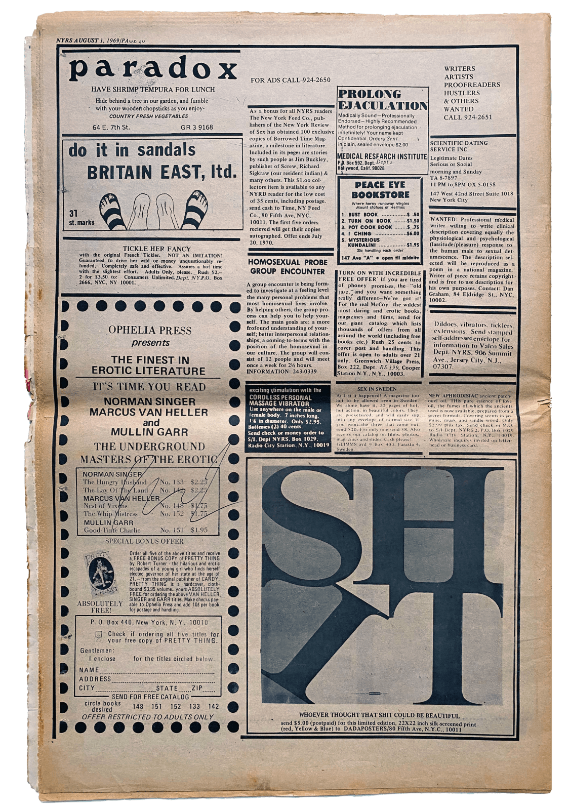 Detumescence in New York Review of Sex & Politics, Vol. 1, No. 10, August 1, 1969