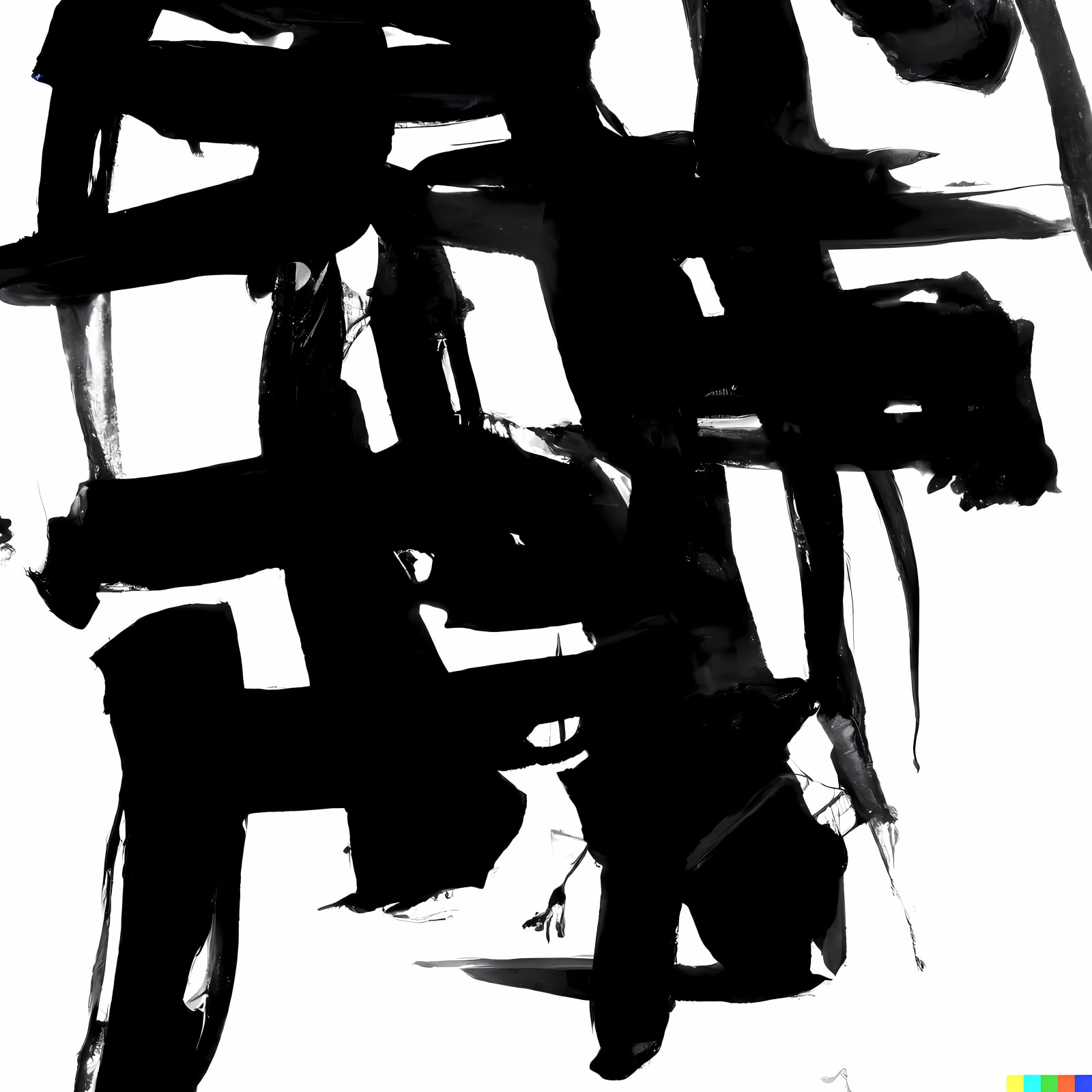 An AI generated image in the style of Franz Kline, in black and white