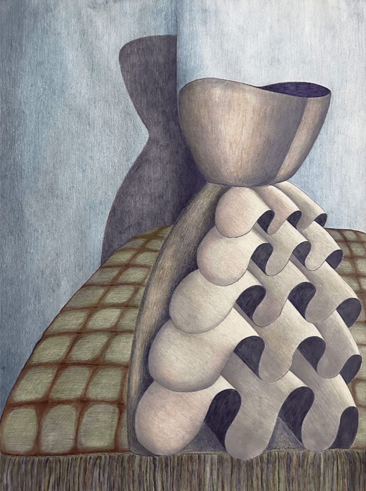 Drawing with dress and cubed shadows