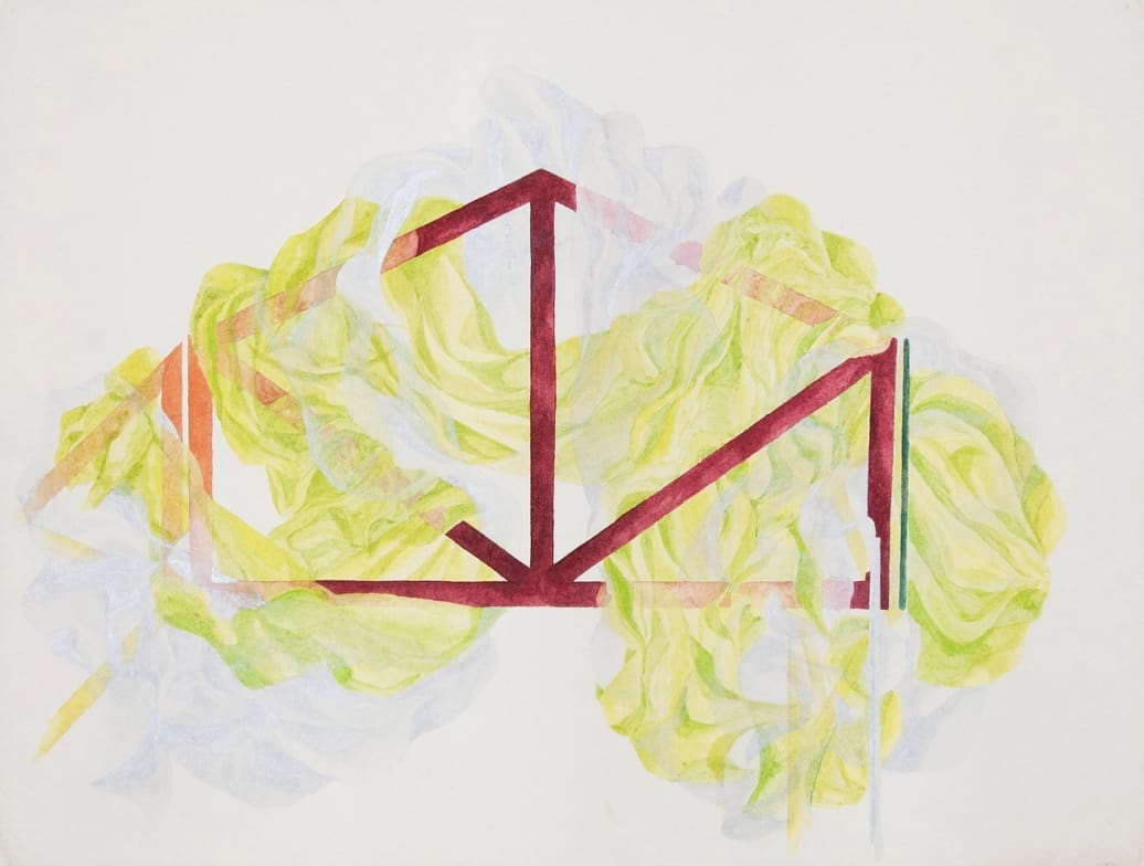 Red and Yellow watercolor painting on paper