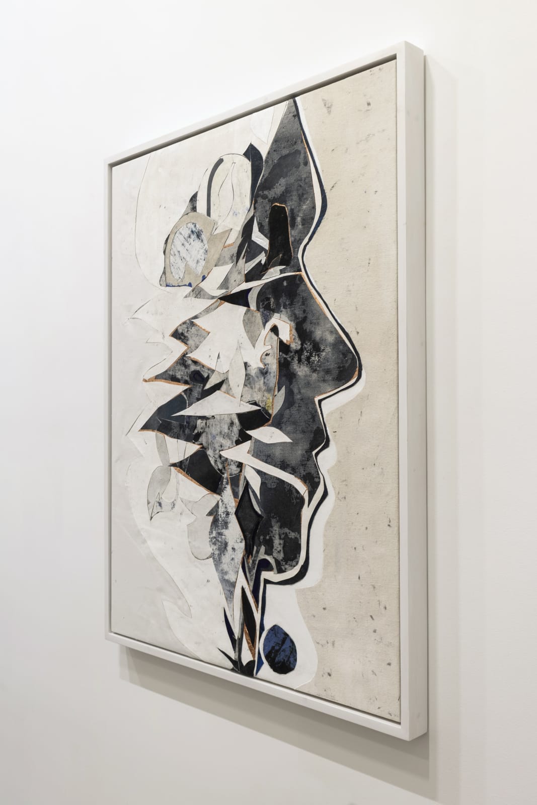 Abstract collage created from cut-up paintings and studio detritus.