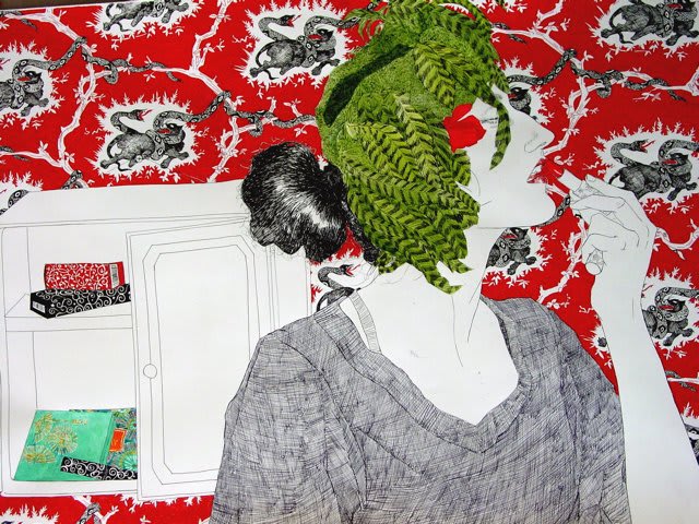 Portrait of a woman in a t shirt applying lipstick