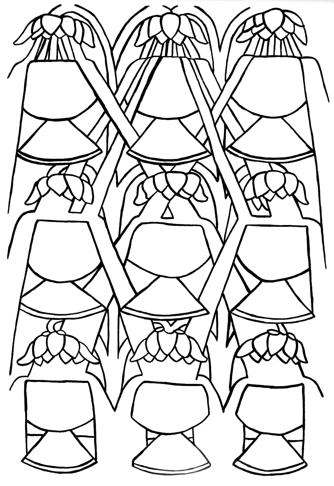 Black and white tarot drawing