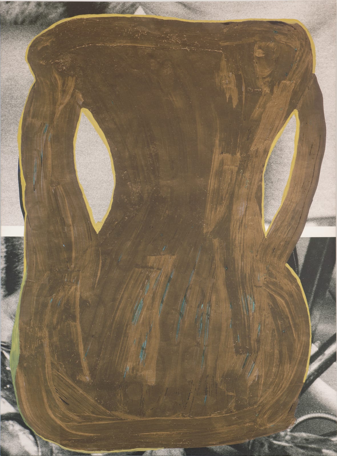 Overpainted image in the shape of a pot