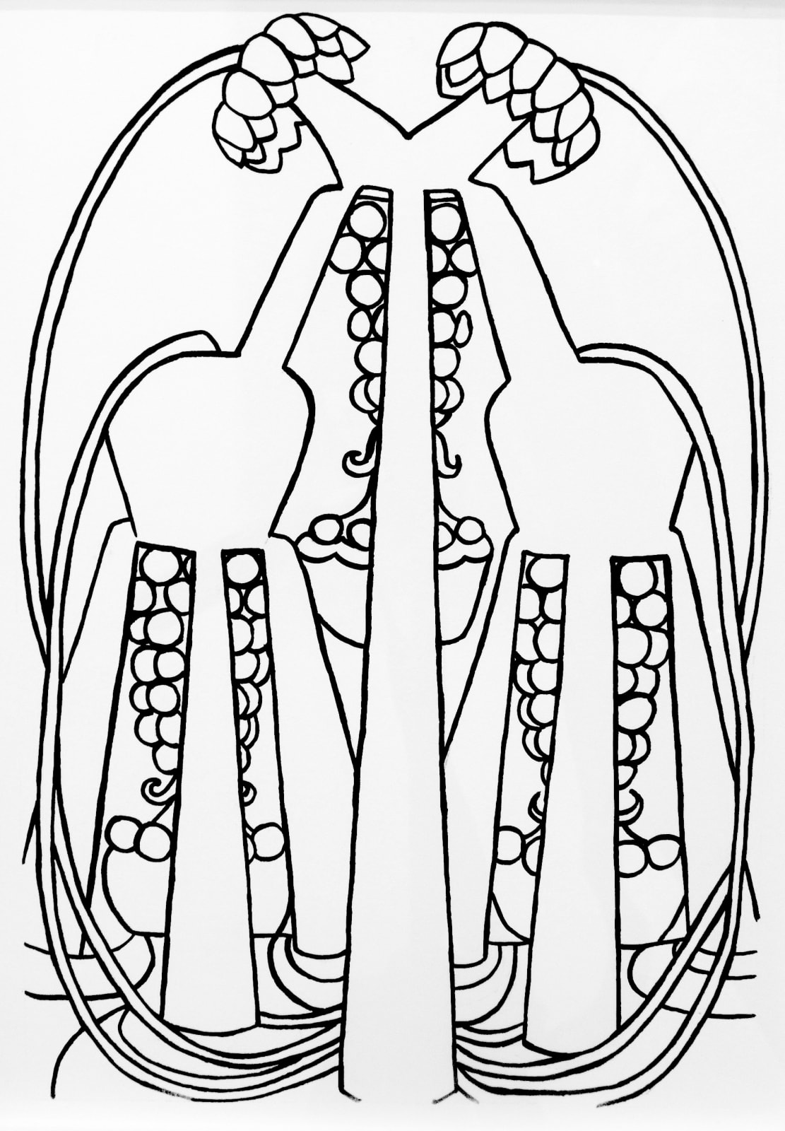 Black and white tarot drawing