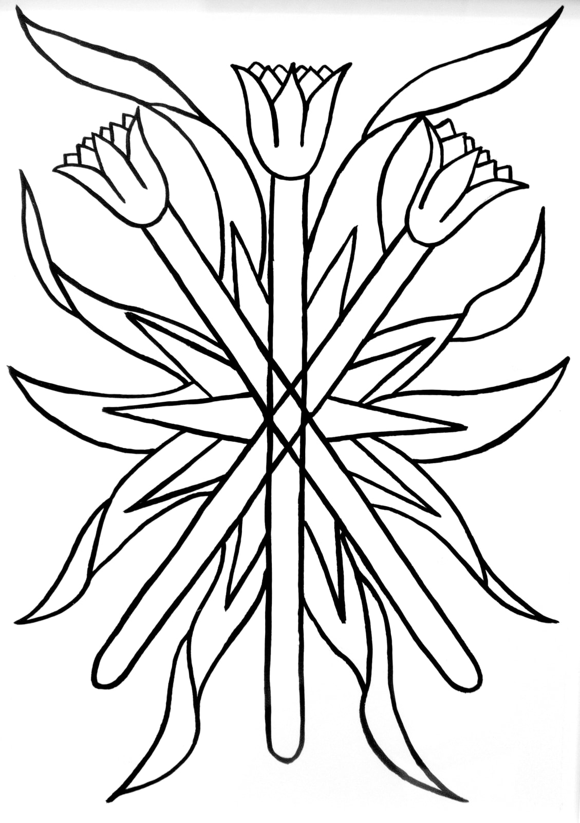 Black and white tarot drawing