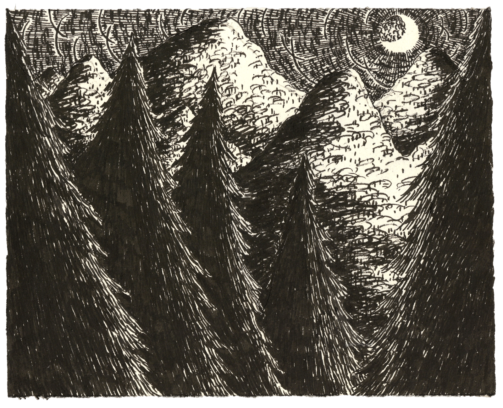 BENJAMIN DEGEN Moon Through Spruce 2022 Susan Inglett Gallery benjamin-degen-moon-through-spruce-2022-susan-inglett-gallery