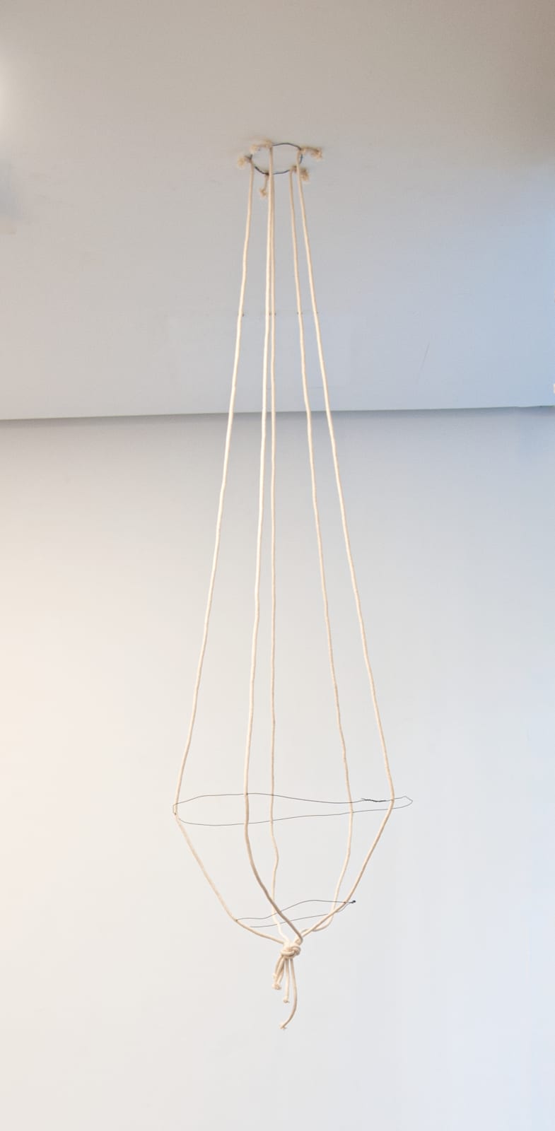 Rope and wire vessel hanging from the ceiling