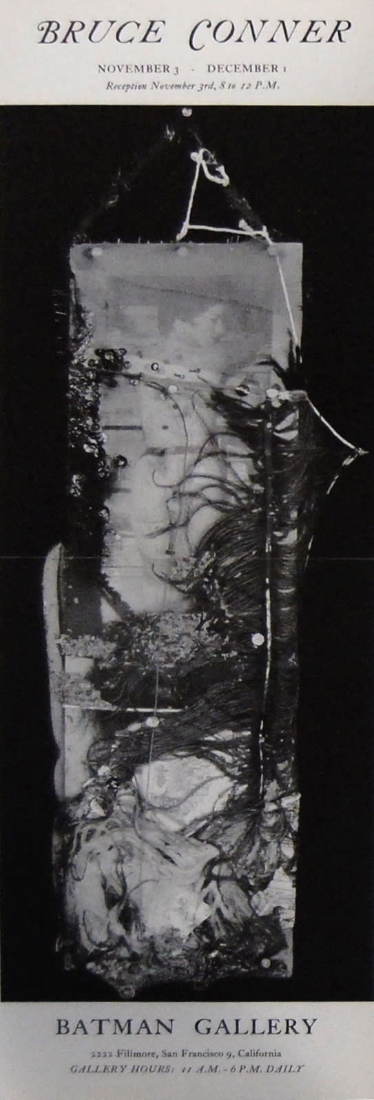 Bruce Conner Batman Gallery Poster with image of artist's assemblage