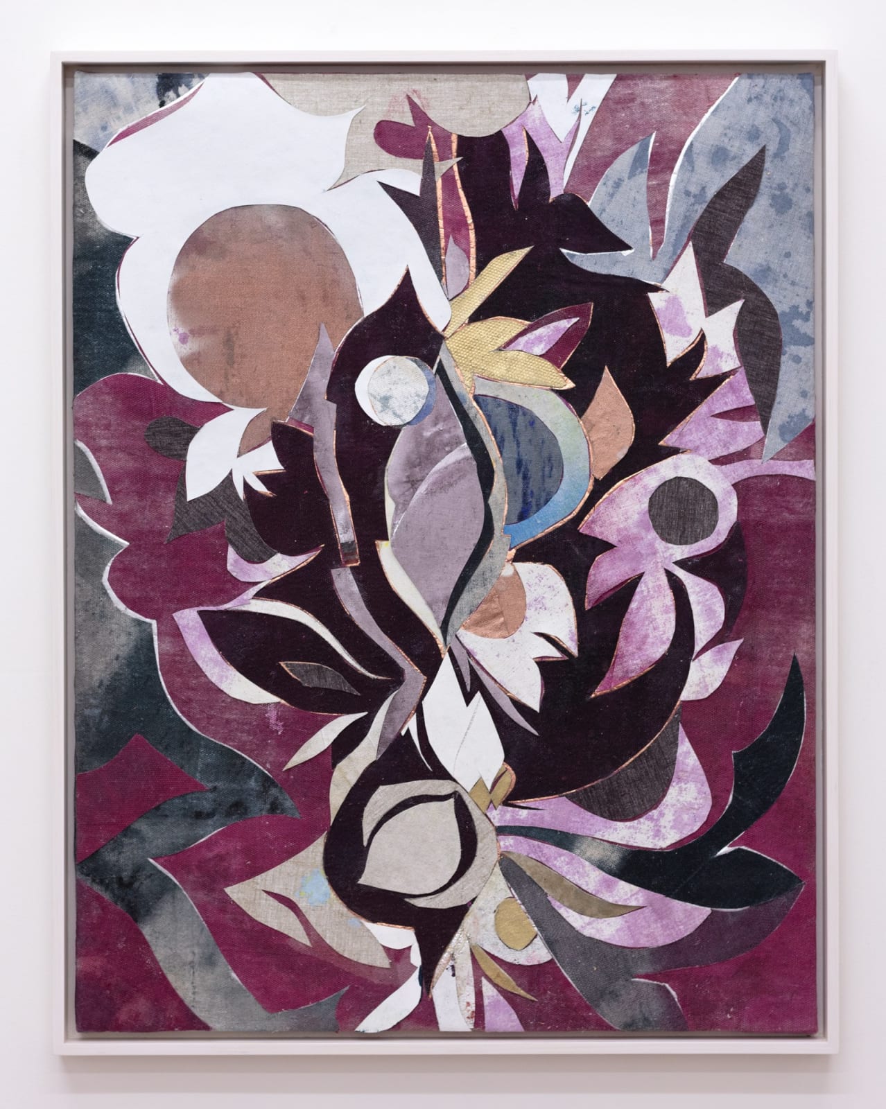 Abstract collage created from cut-up paintings and studio detritus