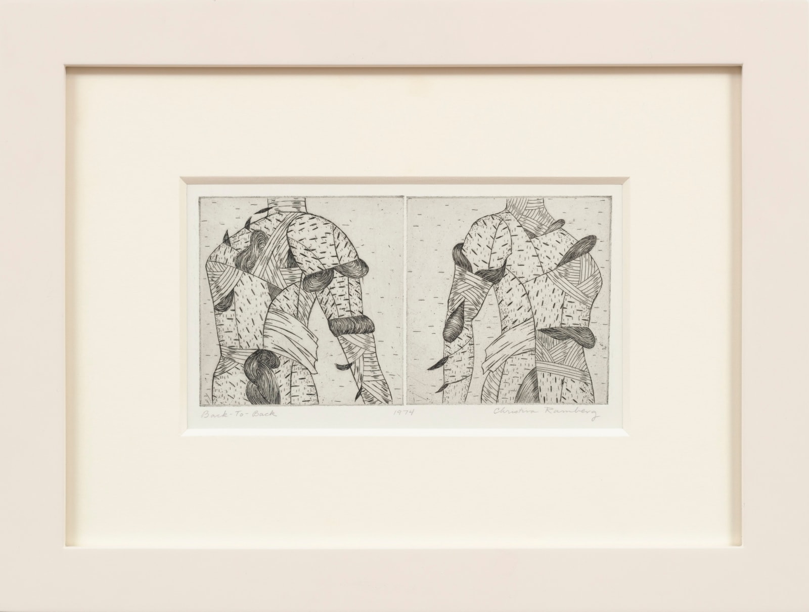 Drawing of back to back people
