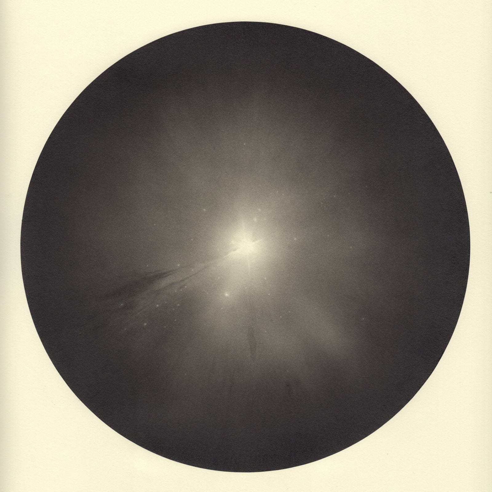 Circle drawing with galaxy inside of it