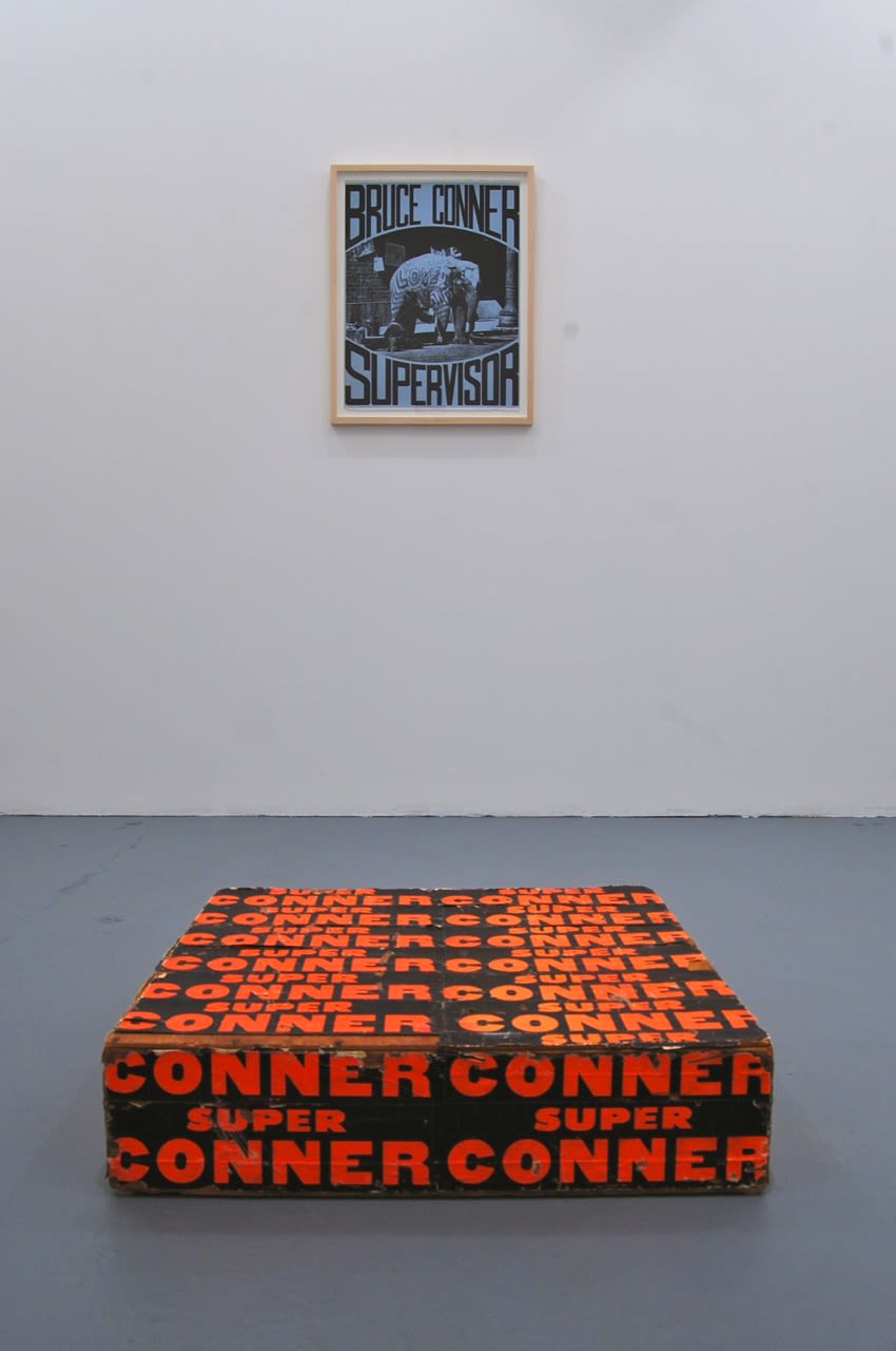 A pallet-sized box with CONNER printed on it
