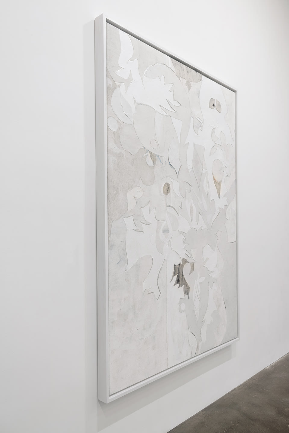 Abstract collage created from cut-up paintings and studio detritus.