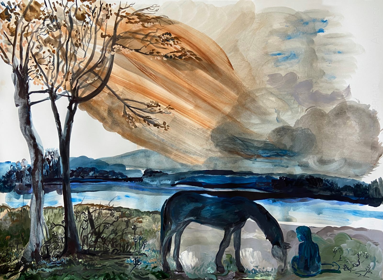 Suzy Spence, Fading Landscape Blue Girl, 2022