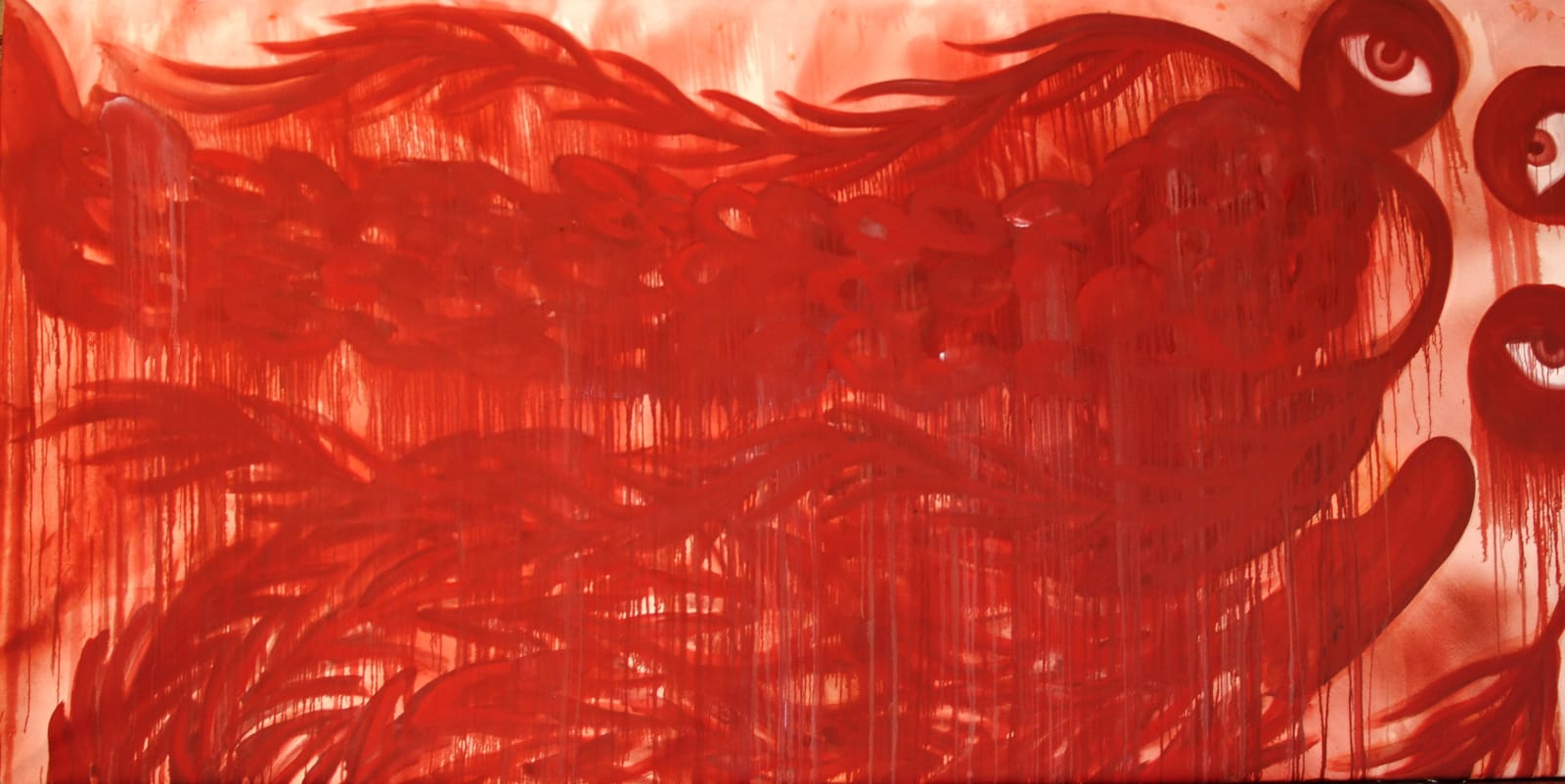 Alymamah Rashed Will These Soft Eyes of Mine Touch the Shape of Your Red Fronds? -‐ Diptych , 2, 2022 Oil on Canvas 150 x 300 cm 59 x 118 1/8 in (C00874)