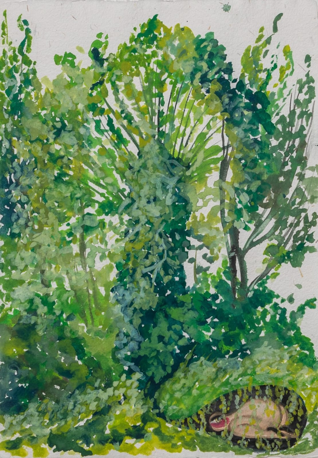 Alymamah Rashed Mirrors from the Sidewalks (A Pilgrimage from Turkey to Holland), 2024 Watercolor on handmade paper 21 x 29.7 cm 8 1/4 x 11 3/4 in (C01377)