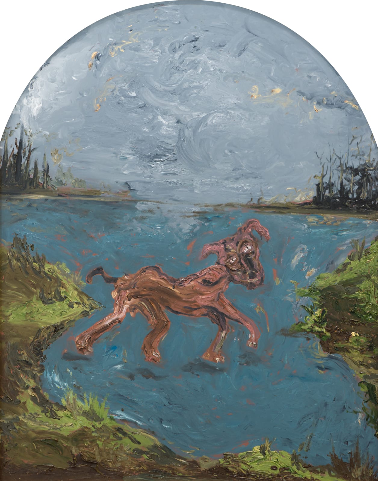 Maitha Abdalla Will the Gods Belong?, 9, 2023 Oil on board 100 x 80 cm 39 3/8 x 31 1/2 in (ITALY)