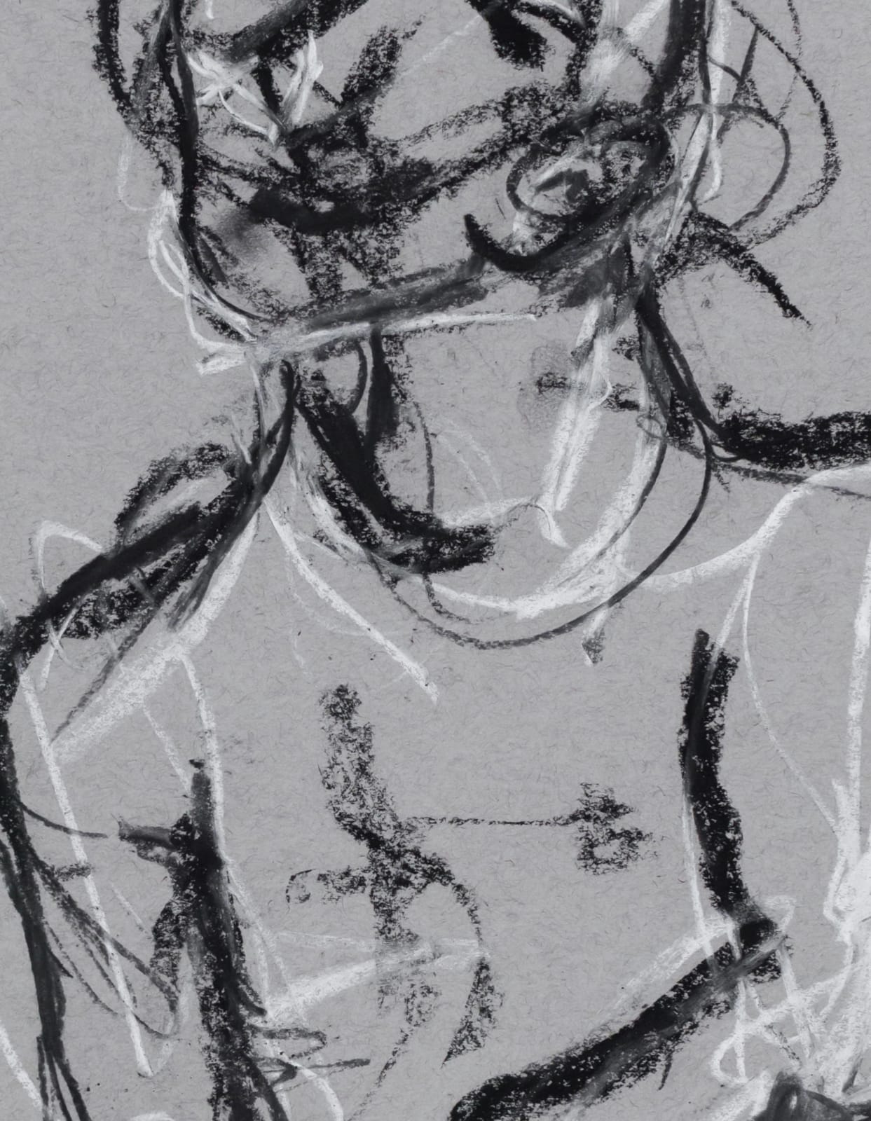 Maitha Abdalla Body Studies , 2022 Charcoal on paper 50 x 30 cm 19 3/4 x 11 3/4 in