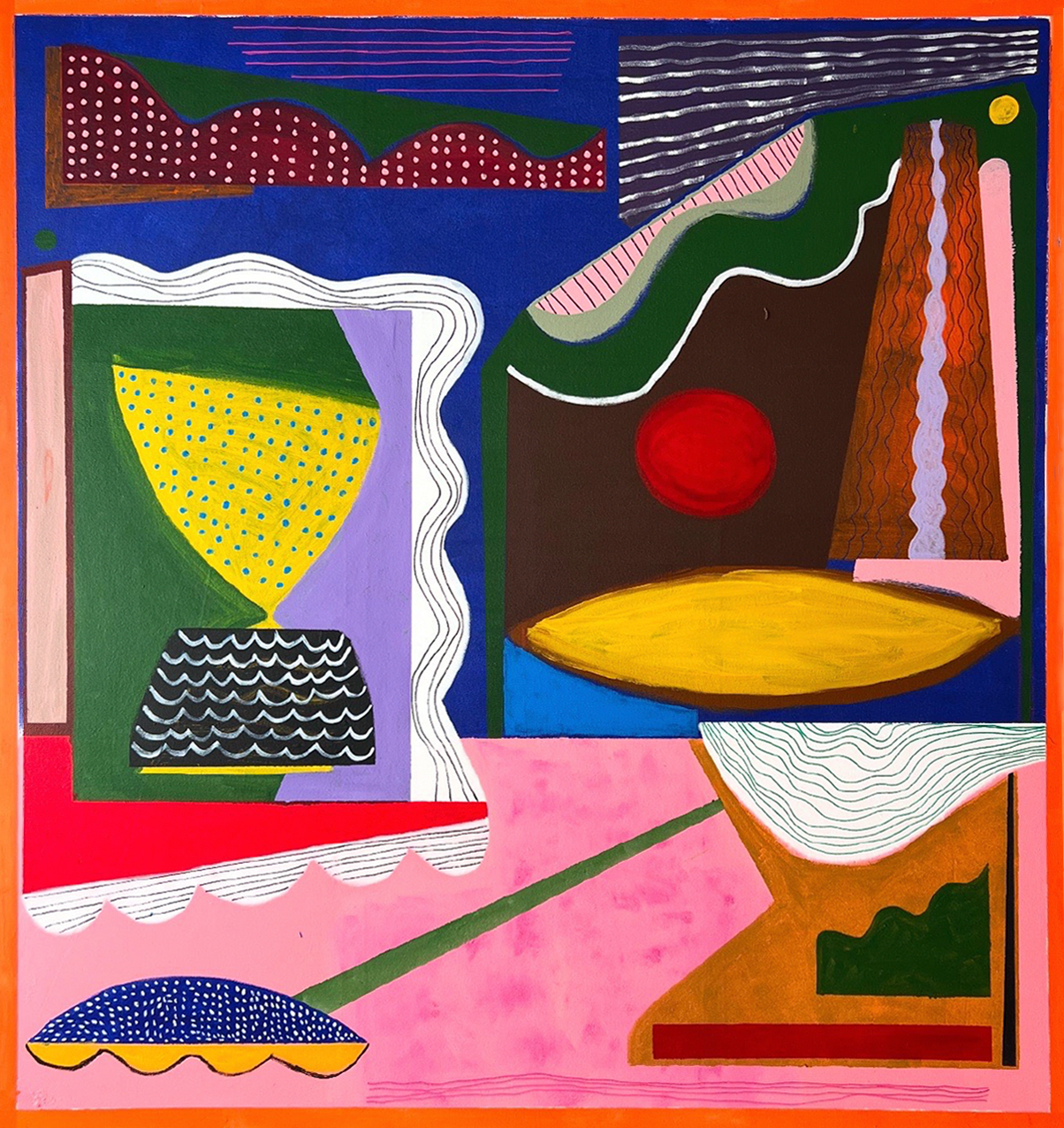 Nasser Almulhim Between the sea and the sun, 2025 Acrylic on canvas 200 x 190 cm 78 3/4 x 74 3/4 in