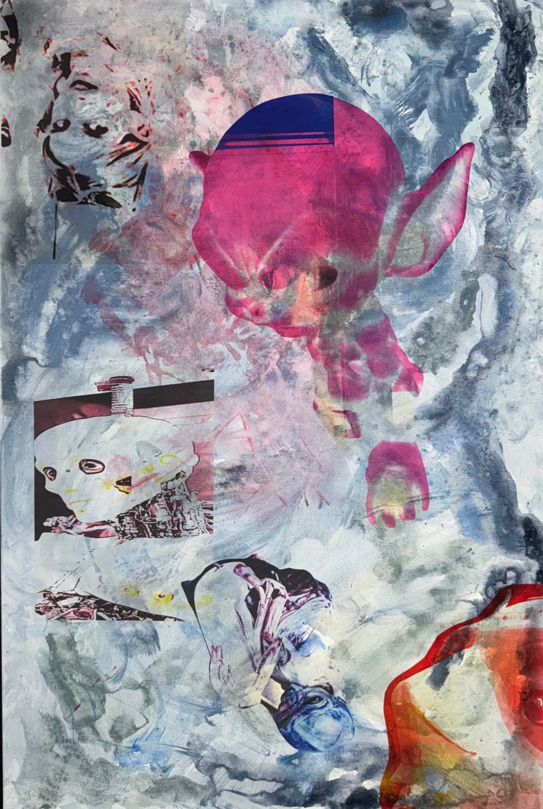 Talal Al Najjar Goblin Clutch, 2025 Acrylic, vinyl on canvas 90 x 61 cm