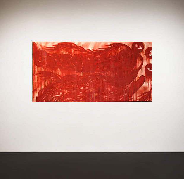 Alymamah Rashed, Will These Soft Eyes of Mine Touch the Shape of Your Red Fronds? -‐ Diptych , 2, 2022