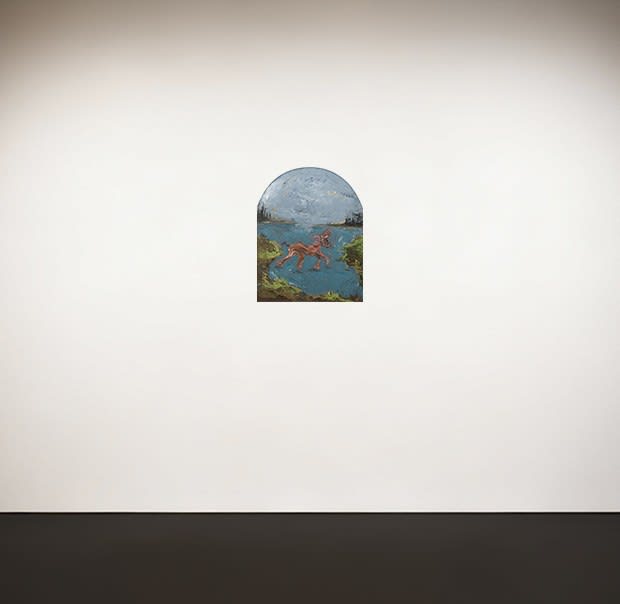 Maitha Abdalla Will the Gods Belong?, 9, 2023 Oil on board 100 x 80 cm 39 3/8 x 31 1/2 in (ITALY)