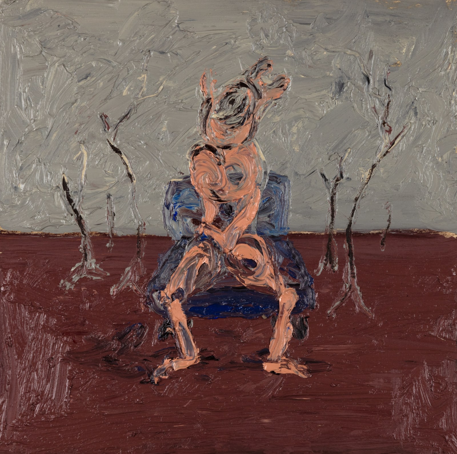 Maitha Abdalla Around the corner #4, 2022 Oil on wood 30 x 30 cm 11 3/4 x 11 3/4 in (C00735)