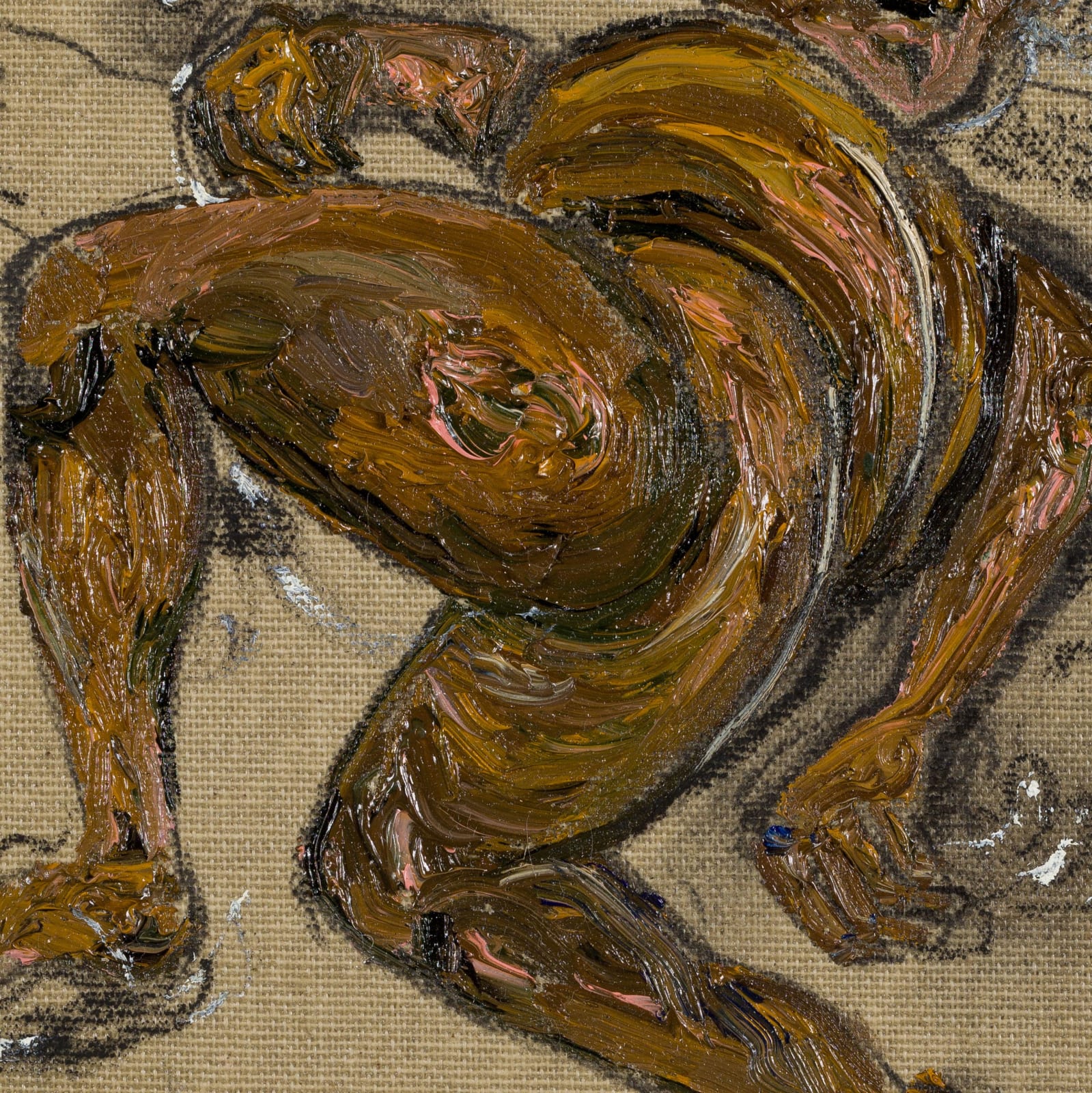 Maitha Abdalla Confessions To A Night, 2024 Charcoal and oil on canvas 20 x 20 cm 7 7/8 x 7 7/8 in (ITALY)