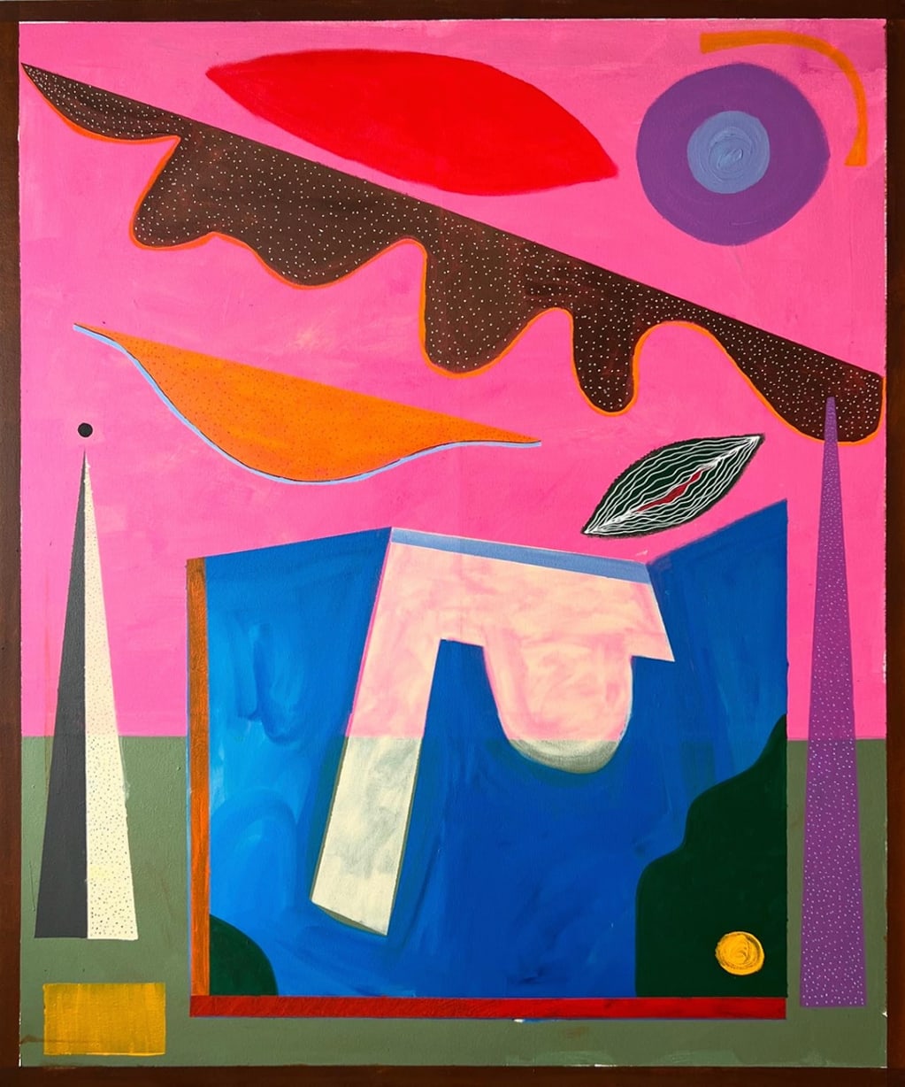 Nasser Almulhim Gravity in Rehearsal, 2025 Acrylic on canvas 220 x 180 cm 86 5/8 x 70 7/8 in