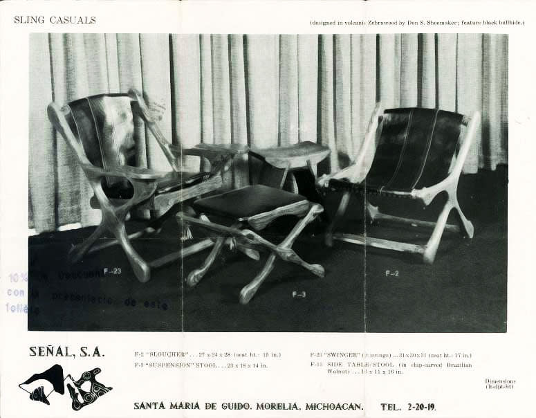 Don Shoemaker, Pair of 'Sling' Armchairs, 1960's