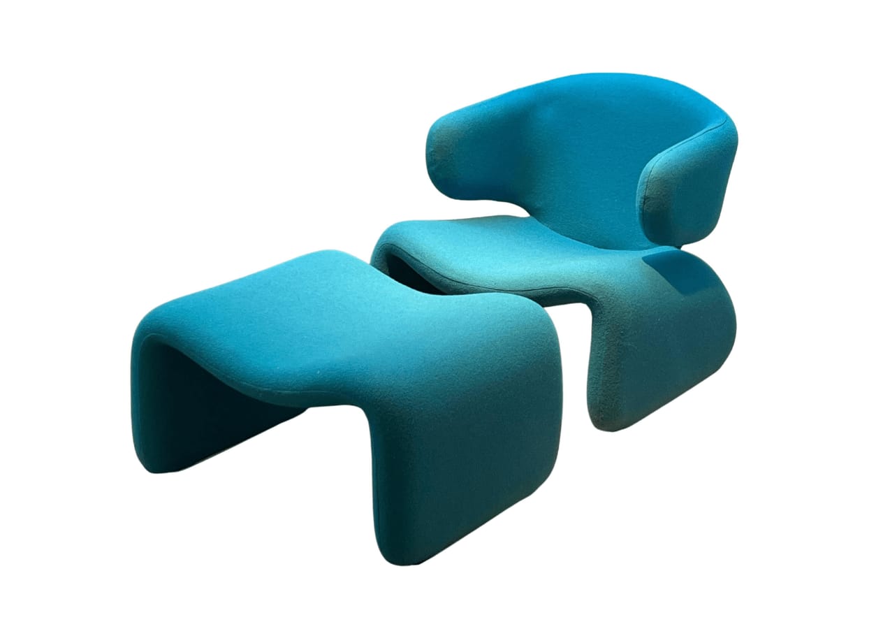 Olivier Mourgue, 'Djinn' Lounge Chair and Ottoman, c. 1965