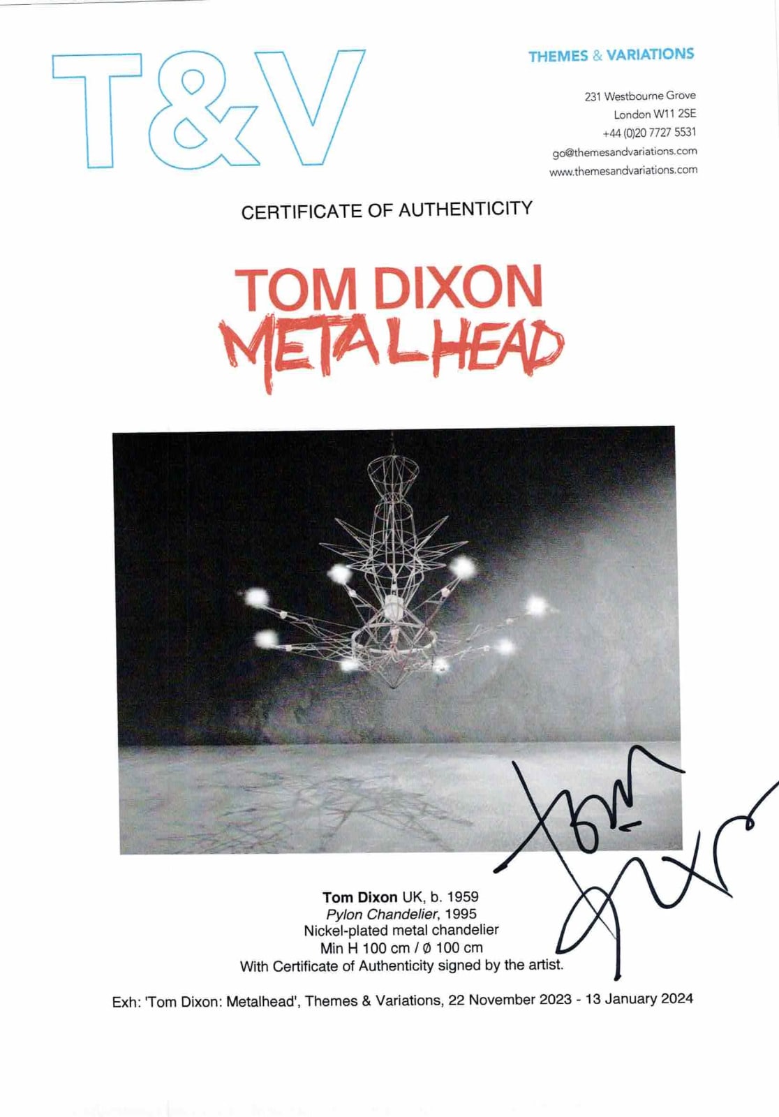 Tom Dixon, Pylon Chandelier, 1995