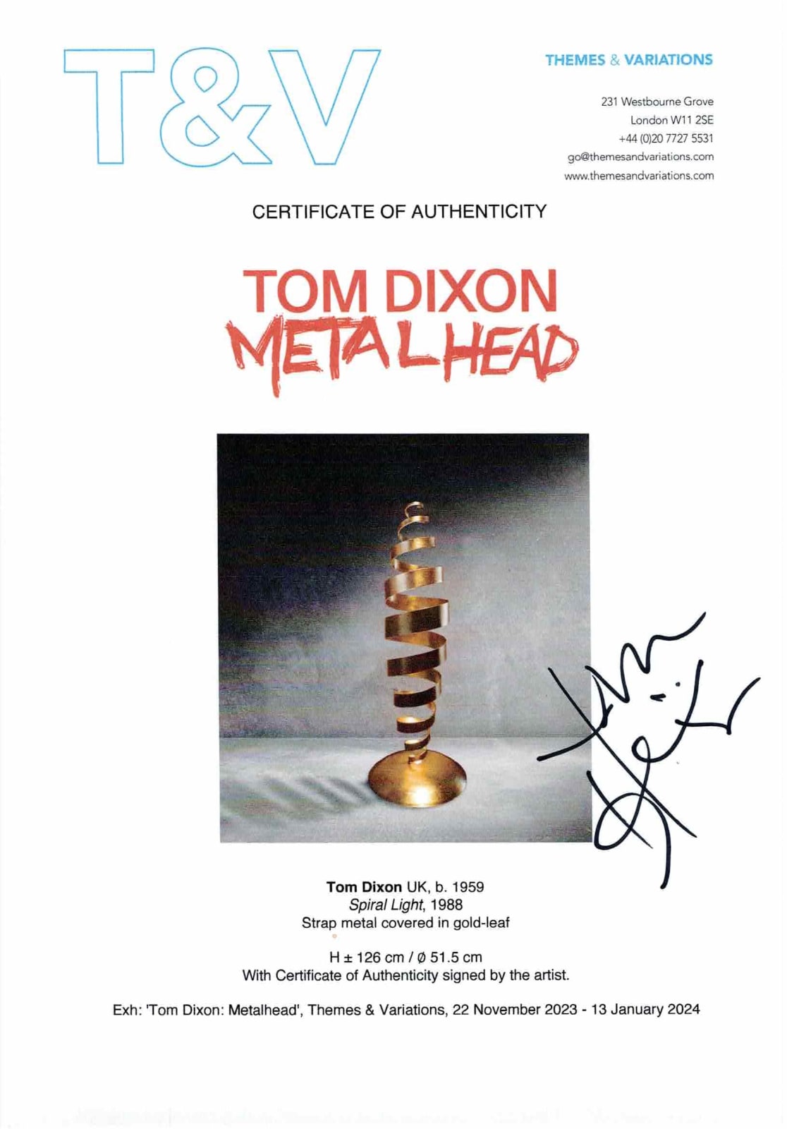 Tom Dixon, Spiral Light, 1988