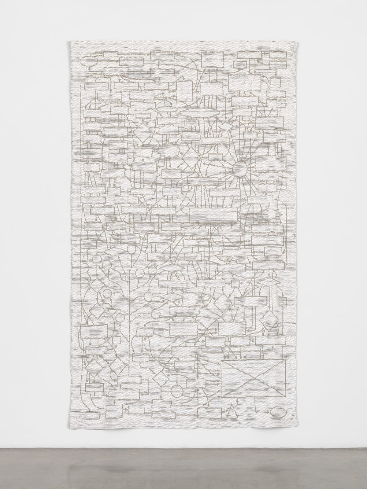 Image of Tapestry (Flowchart, Landscape), Linen on Paint.