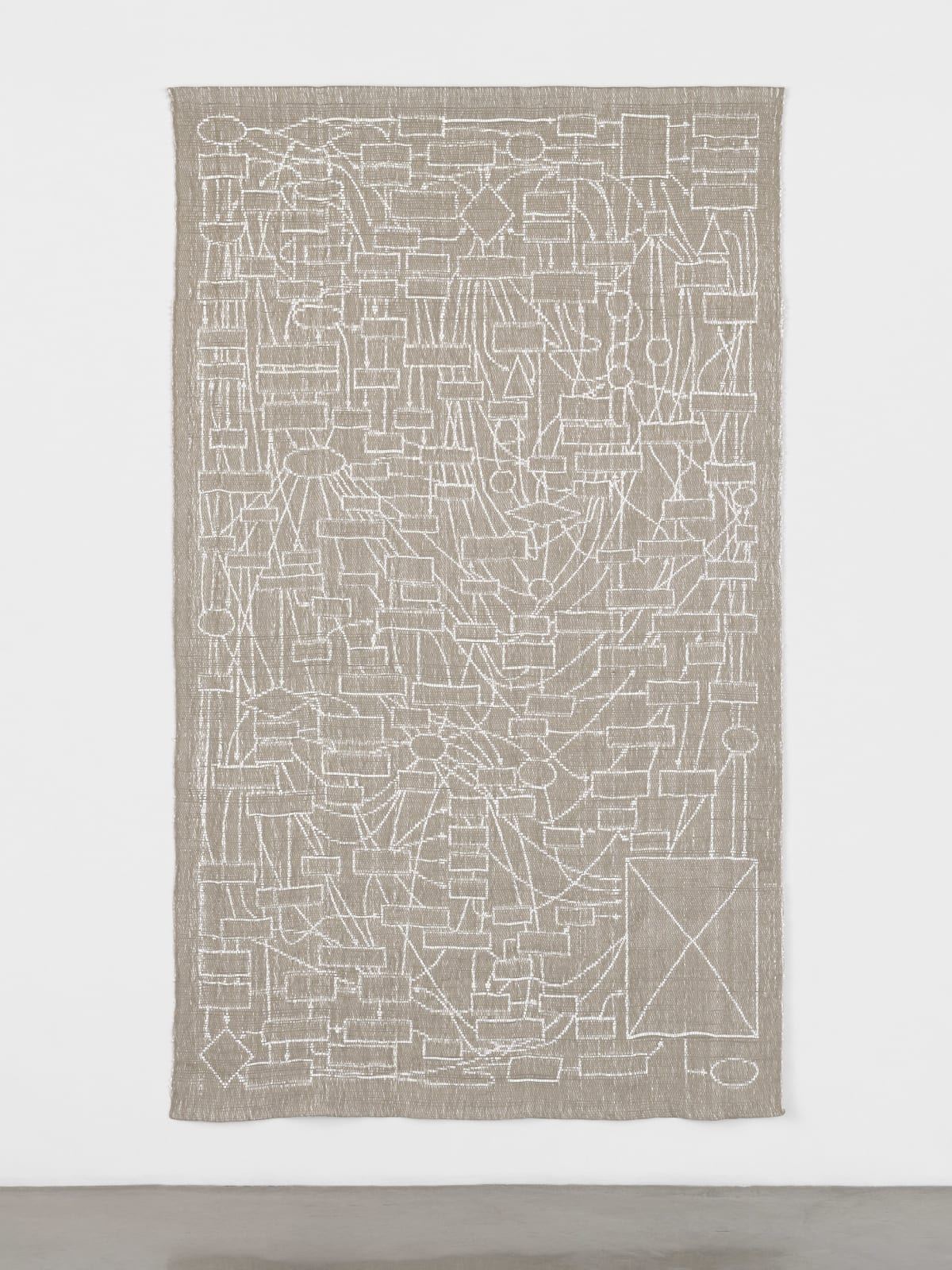 Image of Tapestry (Flowchart, Drapery), Paint on Linen.