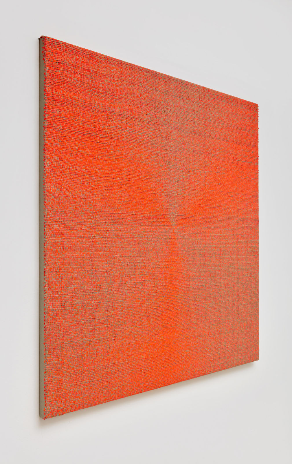 Image of Woven Three-Blade Fan (Fluorescent Orange) #3.