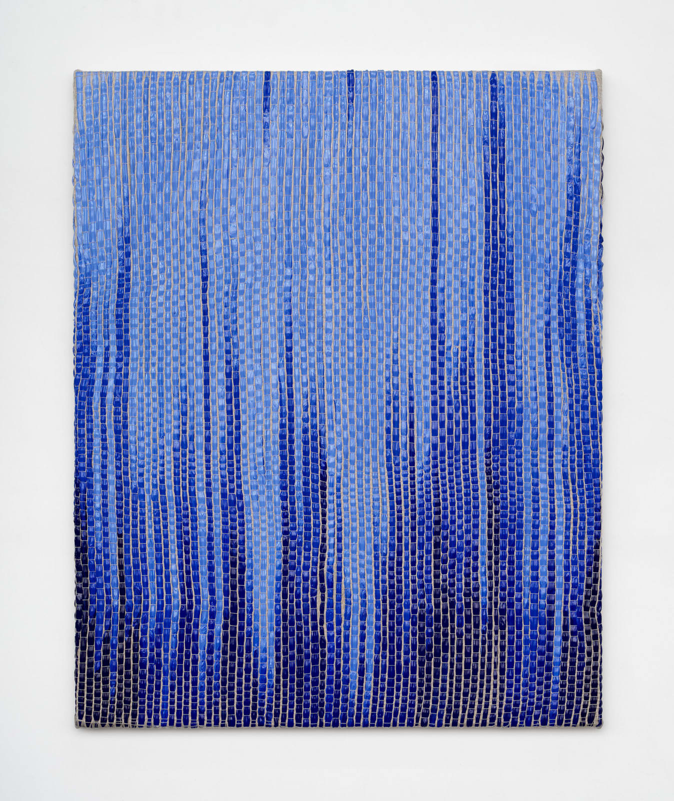 Image of Woven Paint as Warp (Blue Values)