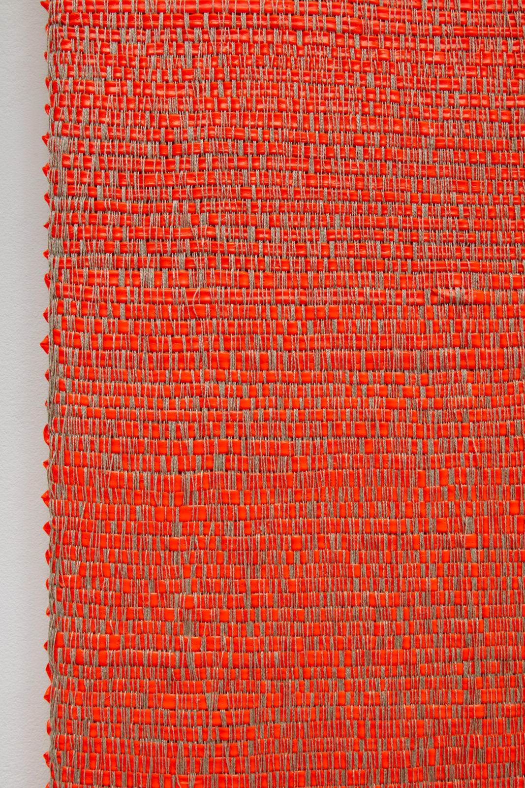 Image of Woven Three-Blade Fan (Fluorescent Orange) #3.