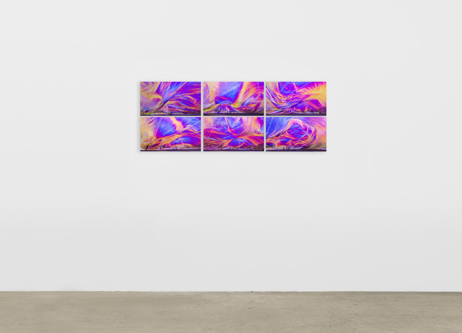 Tomas Saraceno colorful 6 panel work