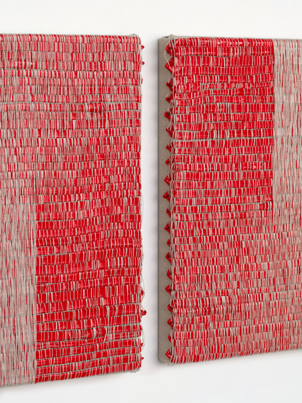 Image of Woven Angle Gradient as Weft, Cadmium Red Medium (Six O’Clock, Twelve O’Clock)