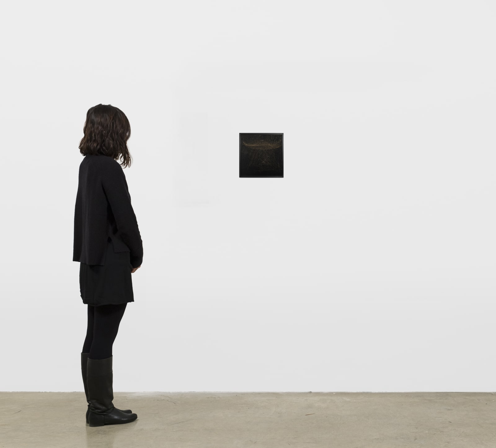 tomas saraceno framed spider silk on paper