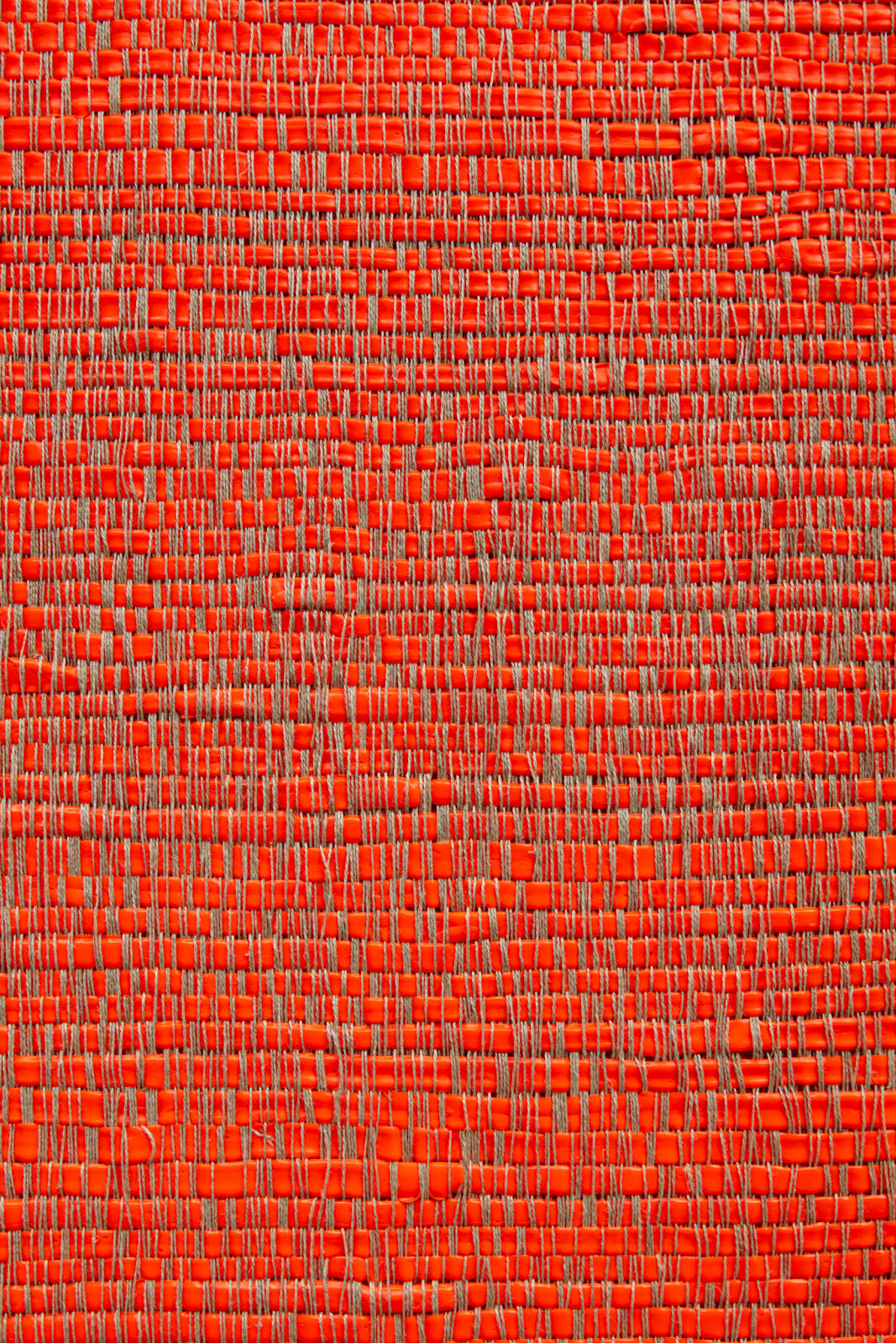 Image of Woven Three-Blade Fan (Fluorescent Orange) #2.
