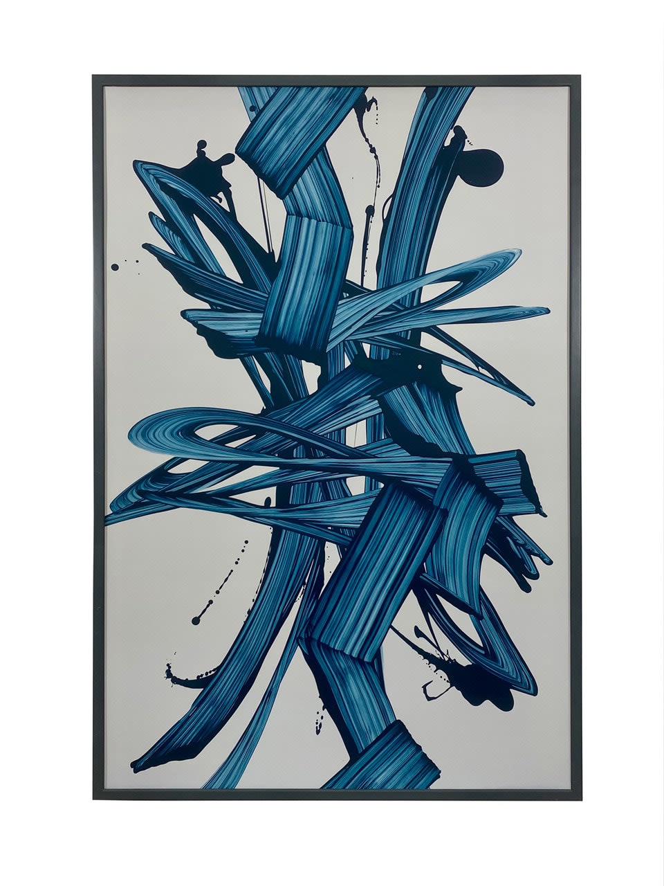 Peter Zunder, STREAKS, Nordic blue on light grey, 2021