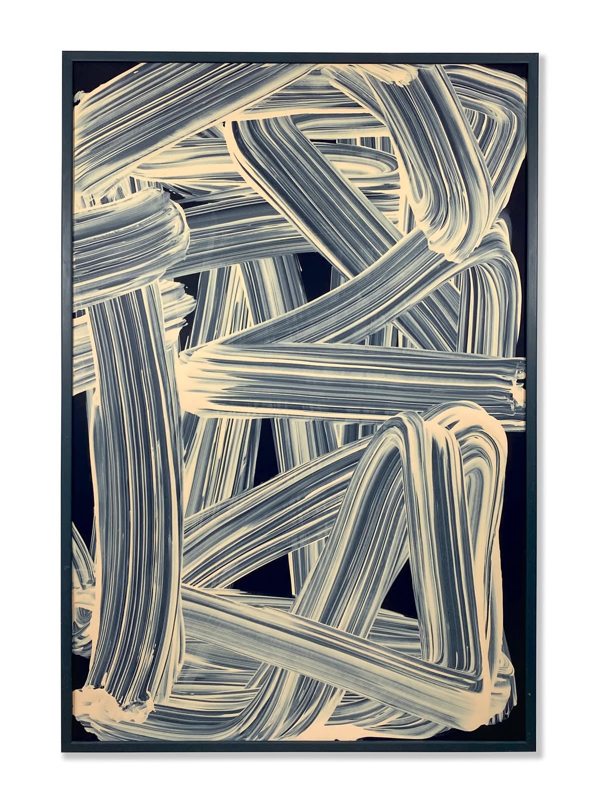 Peter Zunder, EVO STREAKS, Peach on black/violet, 2022