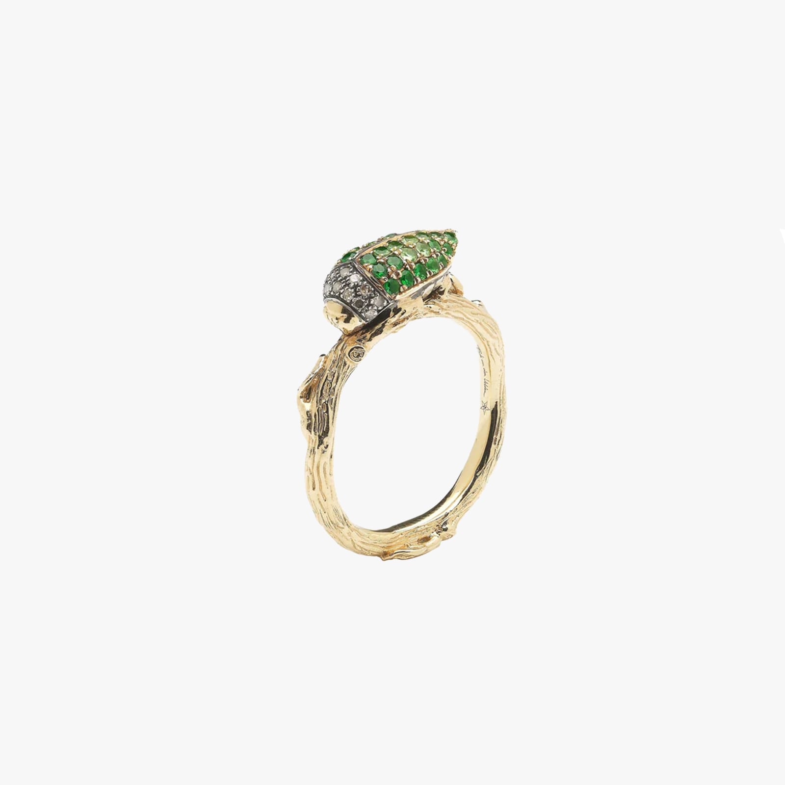 Bibi Van Der Velden, Tsavorite single scarab ring