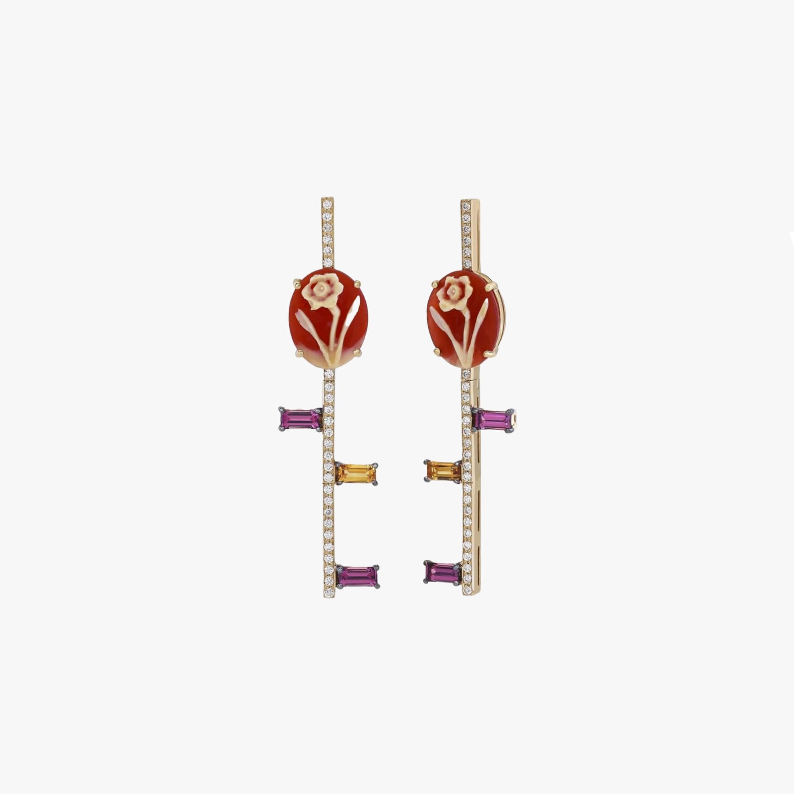 Francesca Villa, Peace garden, ray of light earrings