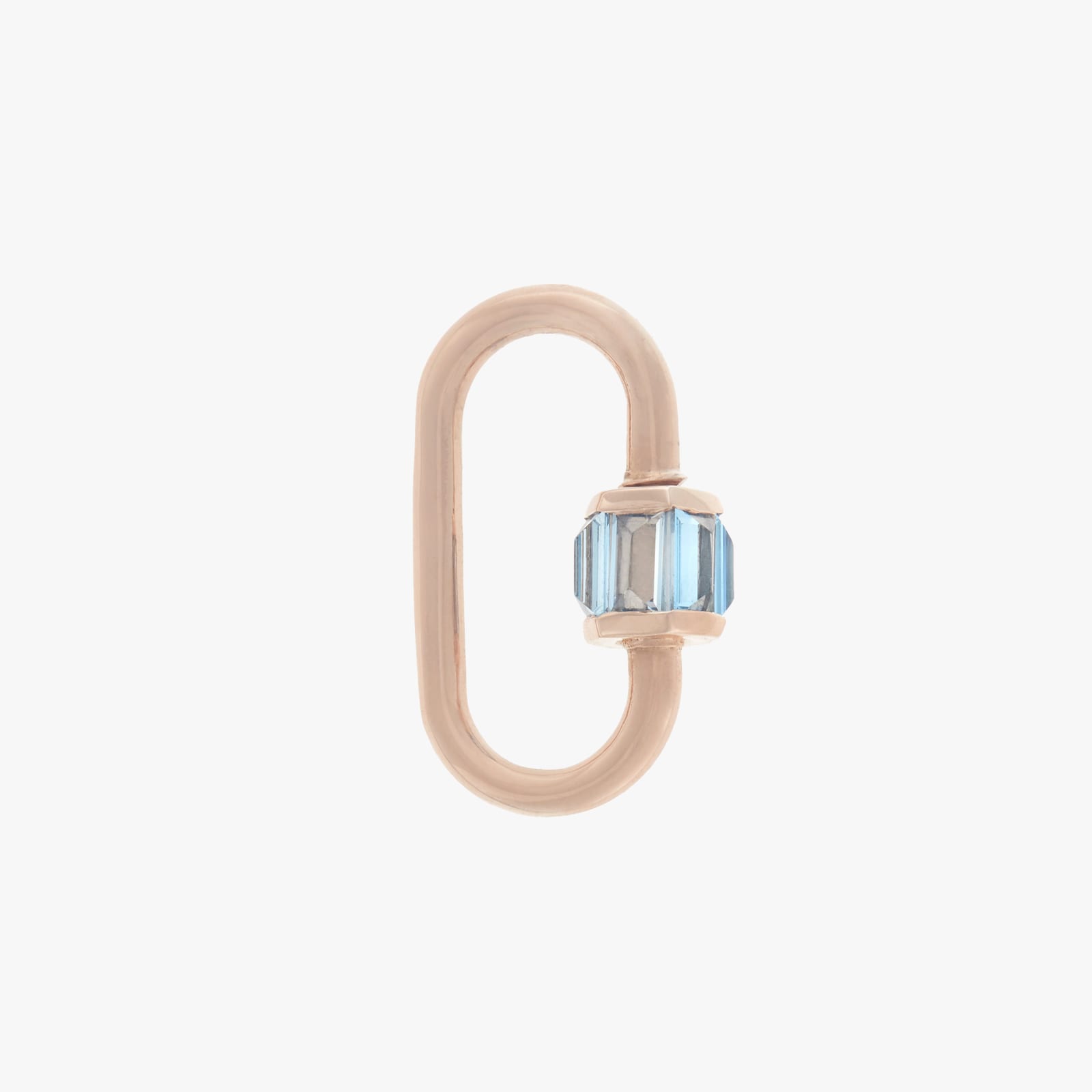 Marla Aaron, Total baguette medium lock with aquamarine