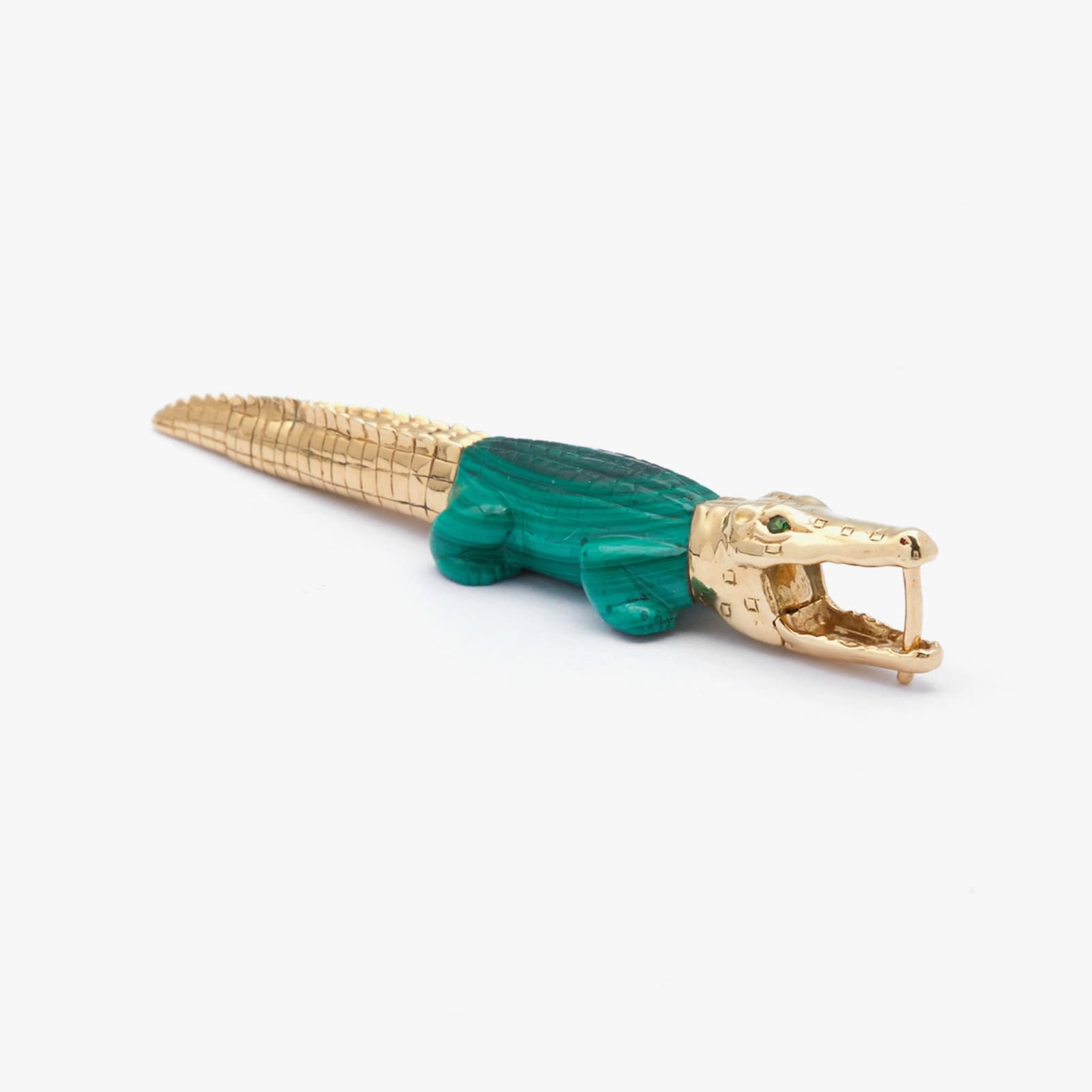 Bibi Van Der Velden, Malachite alligator bite earring
